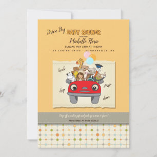 Invitation Baby Shower en voiture