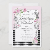 Invitation Baby shower en Wonderland Chic Floral Fairytale (Devant)
