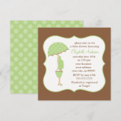 Invitation Baby shower enceinte de neutre de maman de bonbon (Devant / Derrière)