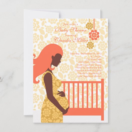 Invitation Baby shower enceinte moderne chic de maman (Devant)