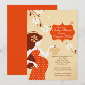 Invitation Baby shower enceinte moderne chic de maman (Devant / Derrière)