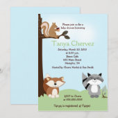 Invitation Baby shower enchanté 5x7 de région boisée (Devant / Derrière)