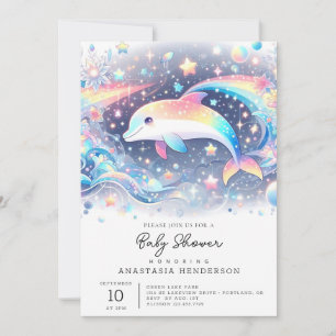 Invitation Baby shower enchanté de petit dauphin