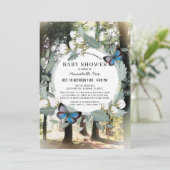 Invitation Baby shower Enchanted Forest Butterfly Drive-by (Debout devant)