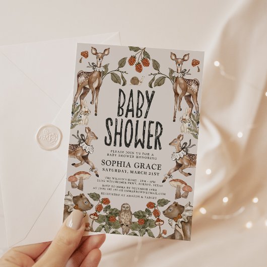 Invitation Baby shower Enchanted Forest Storybook