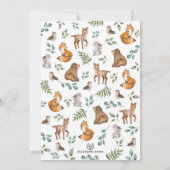Invitation Baby shower Enchanted Forest Woodland Animaux (Dos)