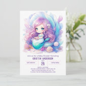 Invitation Baby shower Enchanted Mermaid Waters (Debout devant)