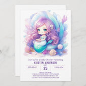 Invitation Baby shower Enchanted Mermaid Waters (Devant / Derrière)
