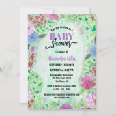 Invitation Baby shower Enchanted Watercolor Ink Garden Blooms (Devant)