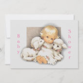 Invitation Baby shower Enfant avec agneaux (Devant)