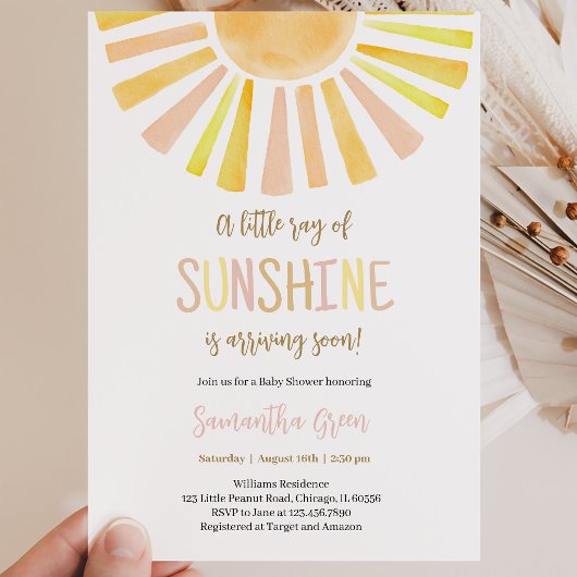 Invitation Baby Shower Ensoleillé