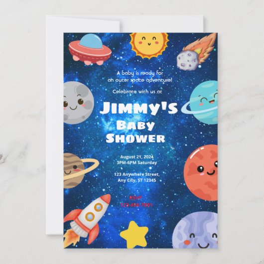 Invitation Baby Shower Espace Extérieur (Devant)