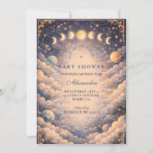 Invitation Baby Shower Espace Phases de la Lune (Devant)