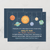 Invitation Baby shower Espace Soleil Et Planètes (Devant / Derrière)