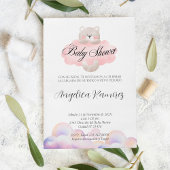Invitation Baby shower espagnol Bear Thème Cloud Registre Cad