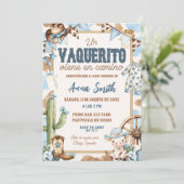 Invitation Baby Shower espagnol Blue Vaquerito (Debout devant)