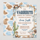 Invitation Baby Shower espagnol Blue Vaquerito (Devant / Derrière)