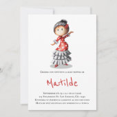 Invitation Baby shower espagnol de danseuse de flamenco Sevil (Devant)
