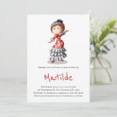 Invitation Baby shower espagnol de danseuse de flamenco Sevil (Debout devant)