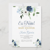 Invitation Baby shower espagnol garçon (Devant)