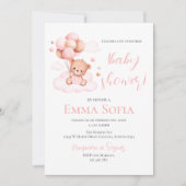 Invitation Baby shower espagnol rose (Devant)