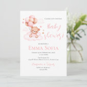 Invitation Baby shower espagnol rose (Debout devant)