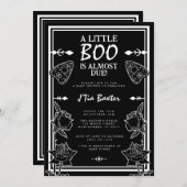 Invitation Baby shower esprit gothique petite Boo planche de (Devant / Derrière)