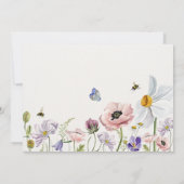 Invitation Baby shower esthétique fleuri abeilles (Dos)