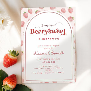 Invitation Baby Shower Estival Fraise Sucré