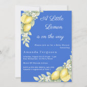 Invitation Baby Shower été bleu citron (Devant)