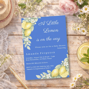 Invitation Baby Shower été bleu citron