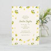 Invitation Baby Shower Été Fruit Citron Clair (Debout devant)