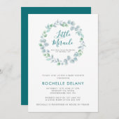 Invitation Baby shower Ethereal Eucalyptus Wreath (Devant / Derrière)