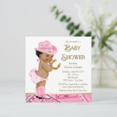 Invitation Baby shower Ethnic Cowgirl (Debout devant)