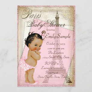 Invitation Baby shower Ethnic Vintage Paris