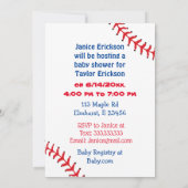 Invitation Baby shower ethnique à thème du baseball des garço (Dos)