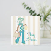 Invitation Baby shower ethnique Chic Mom (Debout devant)