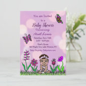 Invitation Baby shower ethnique de fille de bébé à main migno (Debout devant)