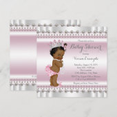 Invitation Baby shower ethnique de la princesse afro-américai (Devant / Derrière)