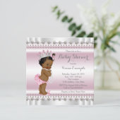 Invitation Baby shower ethnique de la princesse afro-américai (Debout devant)