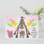 Invitation Baby shower ethnique de petits gâteaux de bébé de (Debout devant)