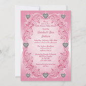 Invitation Baby shower ethnique de princesse Ballerina Silver (Dos)