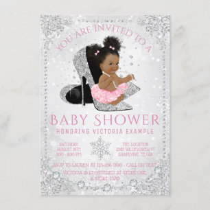 Invitation Baby Shower Ethnique Flocon de Neige Winter Wonder
