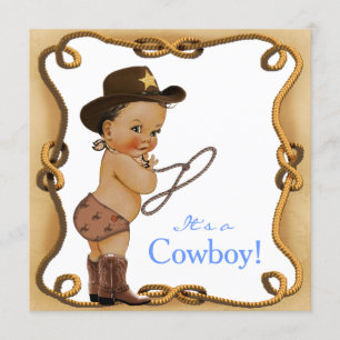 Invitation Baby shower Ethnique Little Cowboy