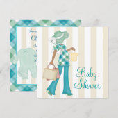 Invitation Baby-Shower Ethnique Maman Chic (Devant / Derrière)