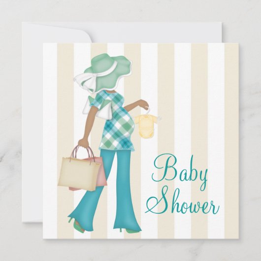 Invitation Baby-Shower Ethnique Maman Chic (Devant)