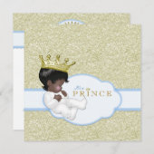 Invitation Baby shower ethnique Prince (Devant / Derrière)