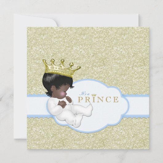 Invitation Baby shower ethnique Prince (Devant)