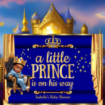 Baby shower ethnique Prince Royal Blue Gold Trône
