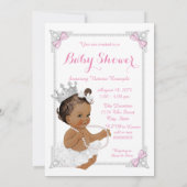 Invitation Baby shower ethnique Princess White Tutu Pink Pear (Dos)